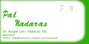 pal madaras business card